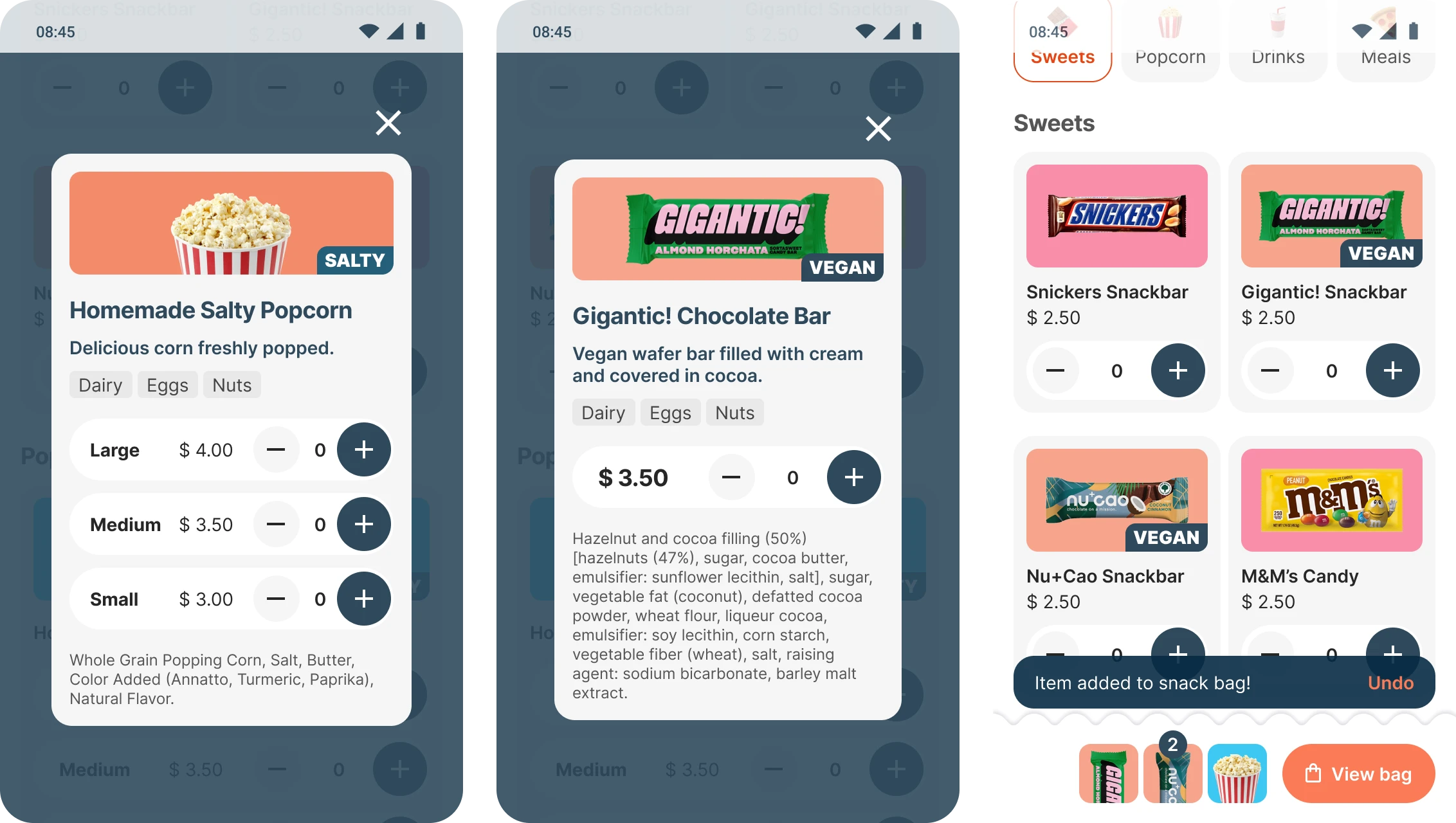 high definition mockup of various modal windows