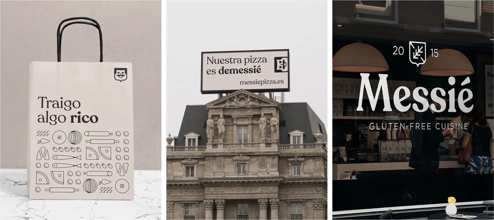 messie pizza branding