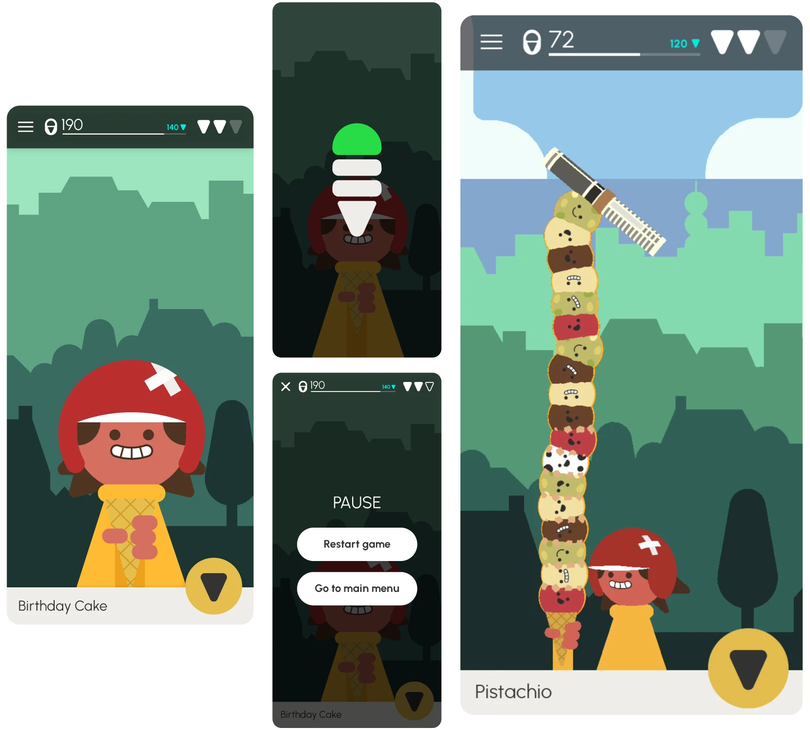 final version of Ice Cream Disaster's HUD