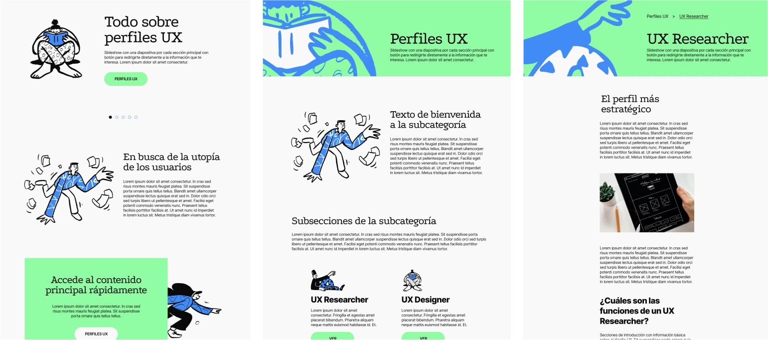 The original wirefreames of Uxtopic's website design